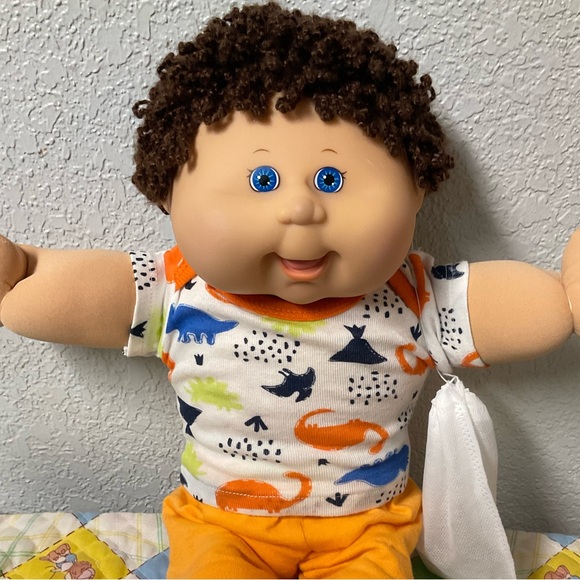 RARE Hispanic VTG Cabbage Patch Kid Play Along Boy PA-5 Curly Brown Hair 2004 - Picture 1 of 10